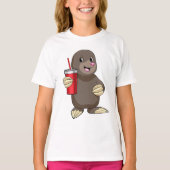 Mole met Drink mok T-shirt (Voorkant)