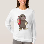 Mole met Drink mok T-shirt (Voorkant)