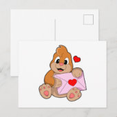 Mole met hartenvelop briefkaart (Voorkant / Achterkant)