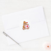 Mole met hartenvelop ronde sticker (Envelop)
