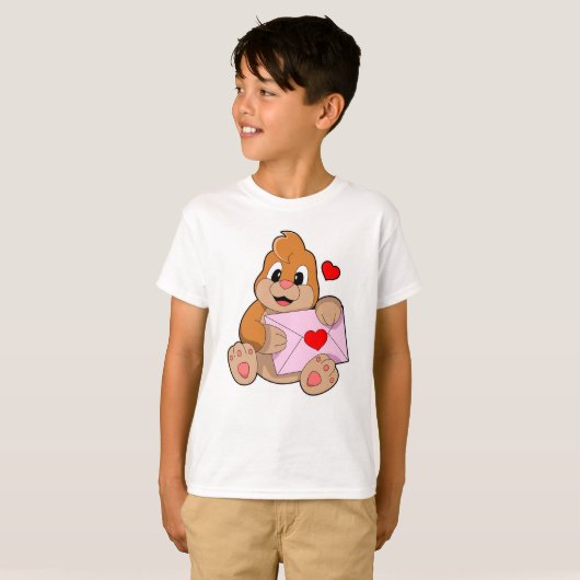 Mole met hartenvelop t-shirt (Voorkant volledig)