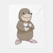 Mole met koffiebeker fleece deken (Voorkant)
