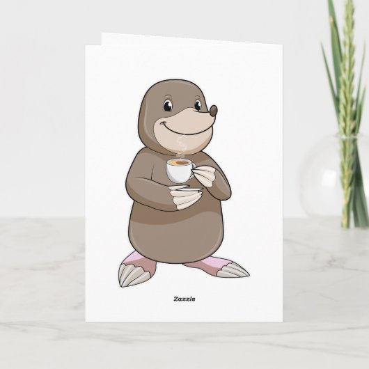Mole met koffiebeker kaart (Achterkant)
