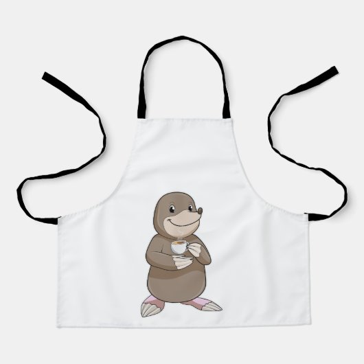 Mole met koffiebeker schort (Voorkant)