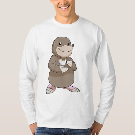 Mole met koffiebeker t-shirt (Voorkant)