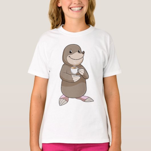 Mole met koffiebeker t-shirt (Voorkant)