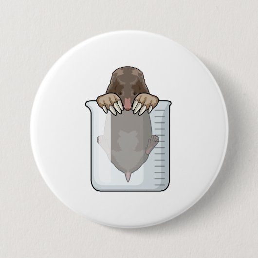 Mole met maatbekertje ronde button 7,6 cm (Voorkant)