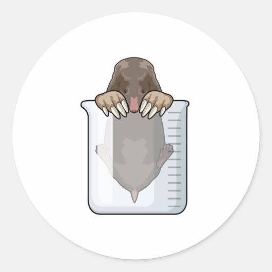 Mole met maatbekertje ronde sticker (Voorkant)
