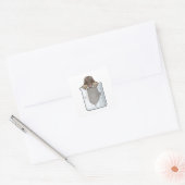 Mole met maatbekertje vierkante sticker (Envelop)
