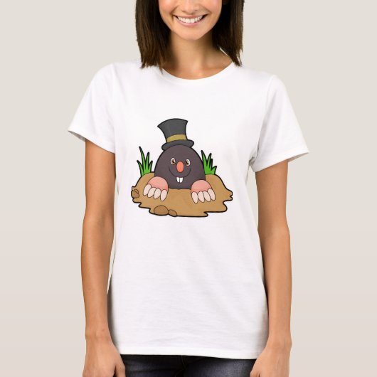 Mole met Molehill en Pet T-shirt (Voorkant)
