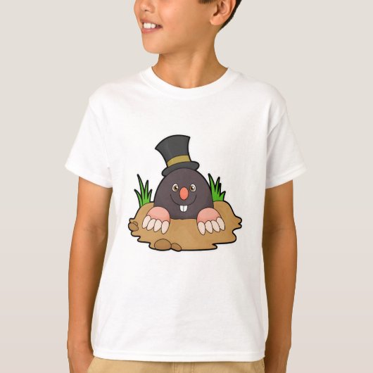 Mole met Molehill en Pet T-shirt (Voorkant)