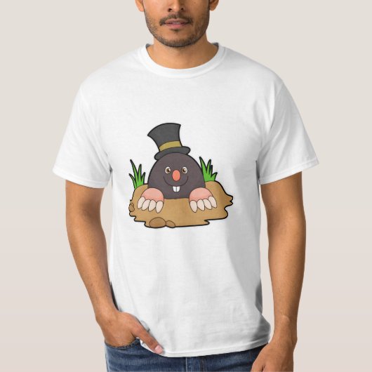 Mole met Molehill en Pet T-shirt (Voorkant)