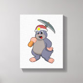 Mole met Pickaxe Canvas Afdruk (Voorkant)