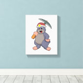 Mole met Pickaxe Canvas Afdruk (Insitu (Houten vloer))