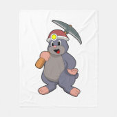 Mole met Pickaxe Fleece Deken (Voorkant)