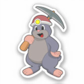 Mole met Pickaxe Sticker (Voorkant)