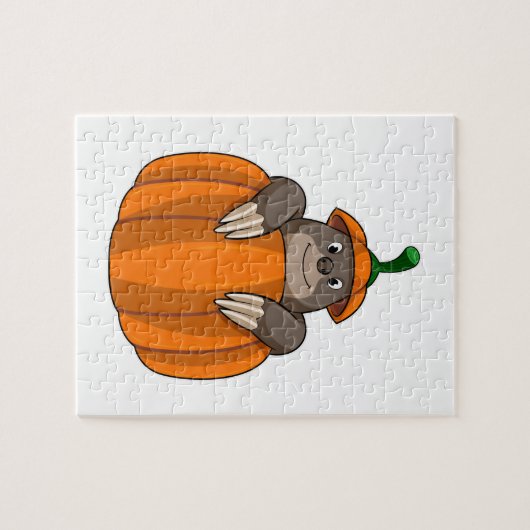 Mole met pompoen legpuzzel (Horizontaal)