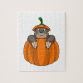 Mole met pompoen legpuzzel (Verticaal)