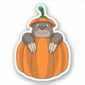 Mole met pompoen sticker (Voorkant)