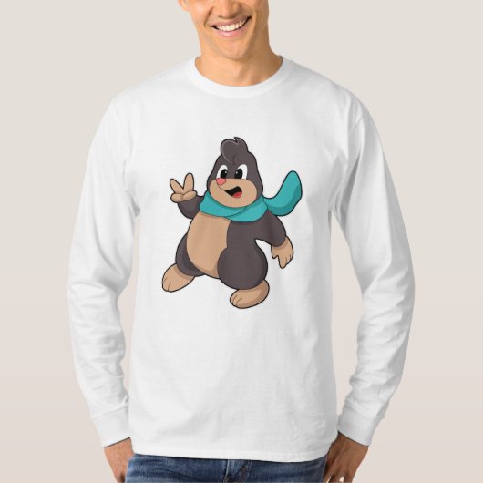 Mole met Scarf T-shirt (Voorkant)