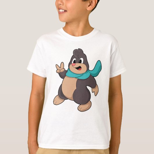 Mole met Scarf T-shirt (Voorkant)