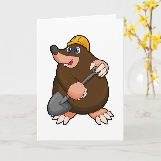 Mole met schittering en hard pet kaart (Gele Bloem)