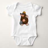 Mole met schittering en hard pet romper (Voorkant)