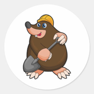 Mole met schittering en hard pet ronde sticker