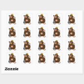 Mole met schittering en hard pet vierkante sticker (Vel)