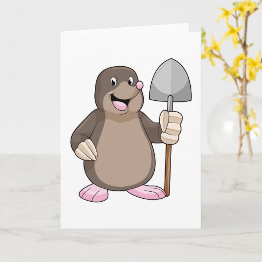 Mole met schoppen kaart (Gele Bloem)