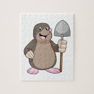 Mole met schoppen legpuzzel