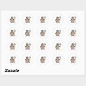 Mole met schoppen ronde sticker (Vel)