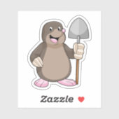 Mole met schoppen sticker (Vel)