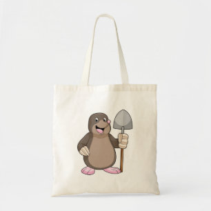 Mole met schoppen tote bag
