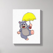Mole met Umbrella Canvas Afdruk (Voorkant)