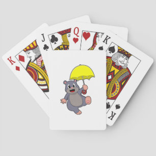 Mole met Umbrella Pokerkaarten