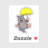 Mole met Umbrella Sticker (Vel)