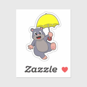 Mole met Umbrella Sticker