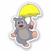 Mole met Umbrella Sticker (Voorkant)