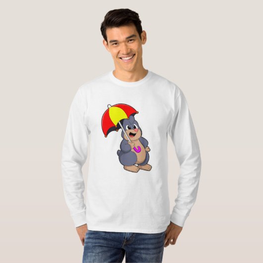 Mole met Umbrella T-shirt (Voorkant volledig)