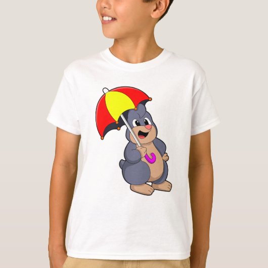 Mole met Umbrella T-shirt (Voorkant)