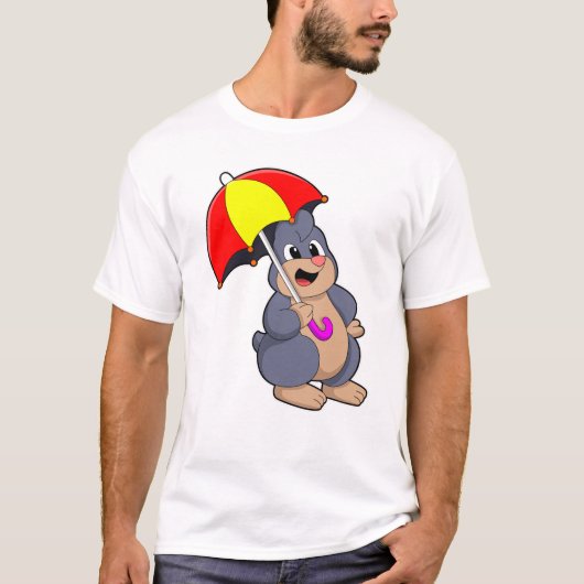 Mole met Umbrella T-shirt (Voorkant)