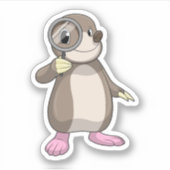 Mole met vergrootglas sticker (Voorkant)