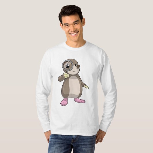 Mole met vergrootglas t-shirt (Voorkant volledig)