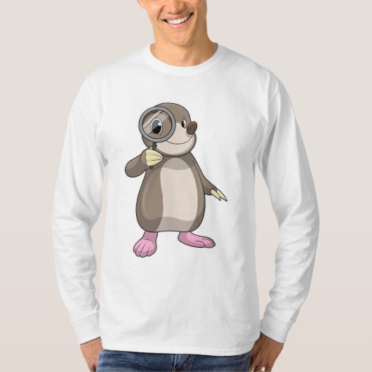 Mole met vergrootglas t-shirt (Voorkant)