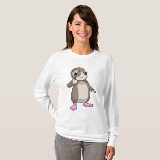 Mole met vergrootglas t-shirt (Voorkant volledig)