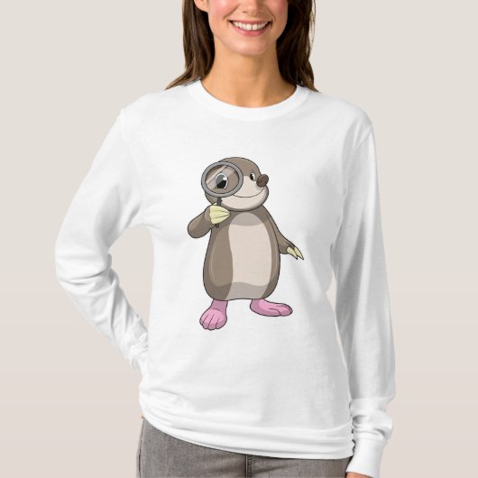 Mole met vergrootglas t-shirt (Voorkant)
