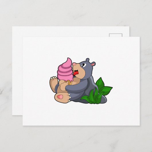 Mole met wafelijs briefkaart (Voorkant / Achterkant)