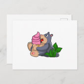 Mole met Waffel ijs Briefkaart (Voorkant / Achterkant)