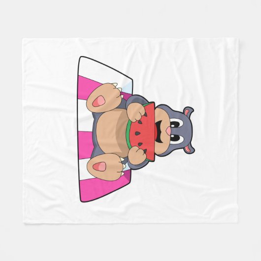 Mole met Watermelon.PNG Fleece Deken (Voorkant (Horizontaal))